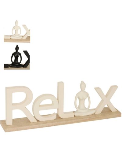 Schriftzug „Relax” Aus Holz Yogi Wohnaccessoires 36X6Cm - Sortiert
