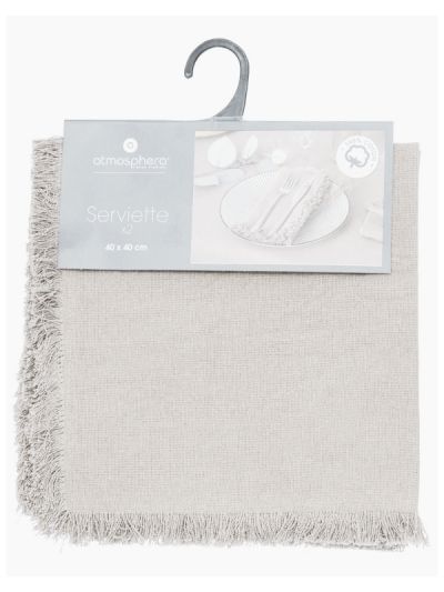 Set De 2 Serviettes MAHA En Coton 40X40Cm - Blanc