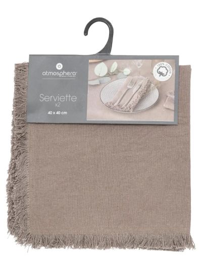 Set De 2 Serviettes MAHA En Coton 40X40Cm - Gris