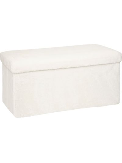 Faltbarer Pouf Déco Ezzio Weiß Teddy 76X38X38Cm