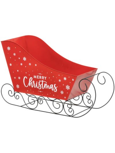 Decorazione Natalizia Slitta In Metallo 39X22X65Cm