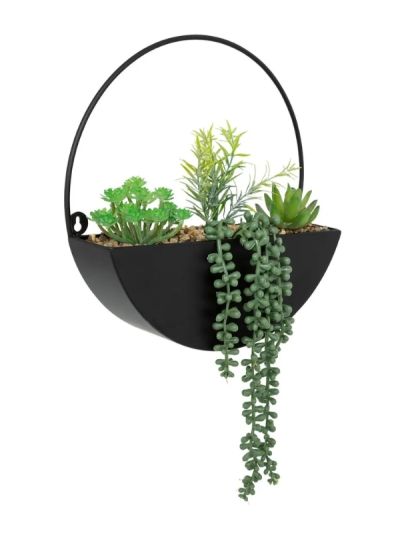 Déco Imy Plantes Artificielles Avec Vase Rond En Métal 41Cm