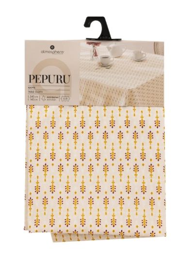 Tovaglia Antimacchia Stampata Pepuru Color Beige 140X240Cm