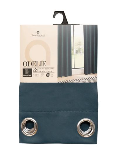 Set Di 2 Tende Oscuranti Blu Egeo 135x240cm