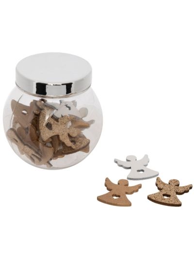 Weihnachts-Crativekraft Glas Mit 24 Goldenen Engeln 