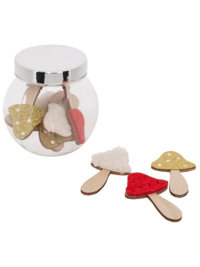 Weihnachts-Crativekraft Dose Mit 9 Holzpilzen 