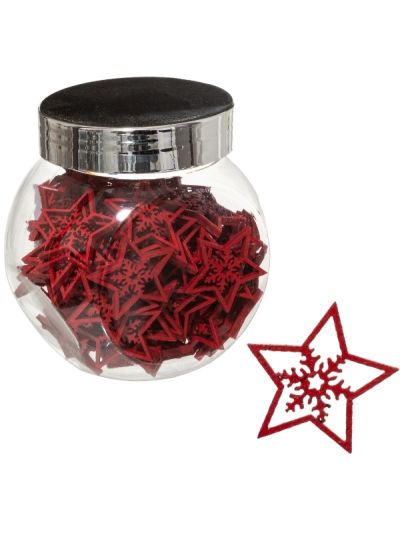 Weihnachts-Crativekraft Glas Mit 100 Roten Holzsternen 