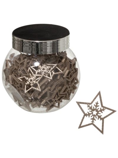 Weihnachts-Crativekraft Glas Mit 100 Goldenen Sternen Aus Holz 