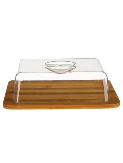 Formaggiera In Plastica E Bambù 26X20X7.3Cm