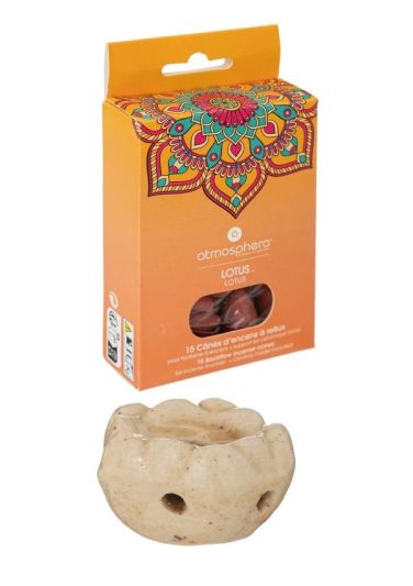 Set De 15 Cônes D'Encens Avec Support Taly Fleurs De Lotus 