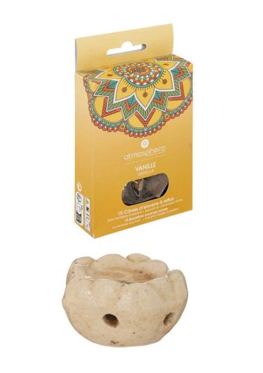 Set De 15 Cônes D'Encens Avec Support Taly Vanille 