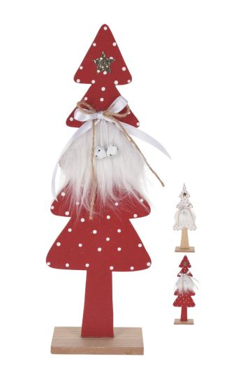 Weihnachtsbaum aus rotem und weißem Holz