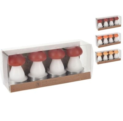 Bougies D'Automne À Thème Champignon 3X7Cm