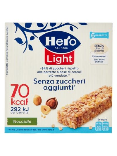 HERO LIGHT Barrette Alla Nocciola 6X20G