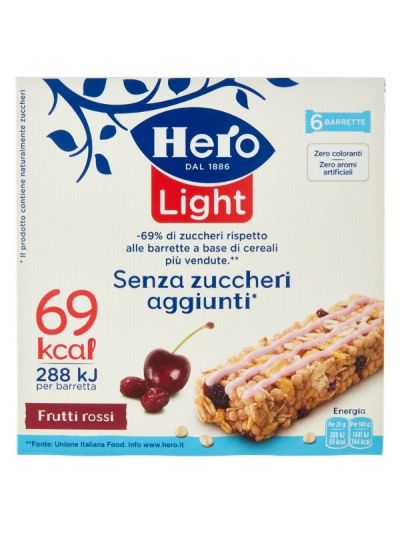 HERO LIGHT Barrette Ai Frutti Rossi 6X20G