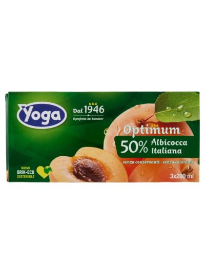 YOGA Optimum Jus De Fruit Abricot 3X200Ml 