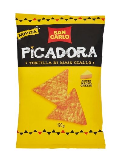 SAN CARLO Picadora Tortilla Di Mais Gusto Nacho Cheese 120G