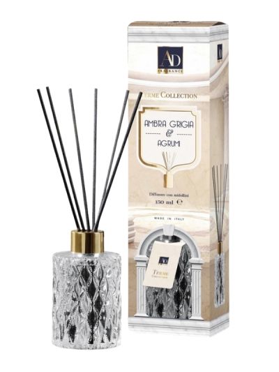 Diffusore Di Fragranza Con Midollini Ambra Grigia E Agrumi 150Ml