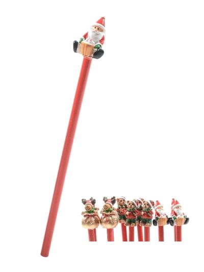  Weihnachtsbleistift Mit Verzierung 21Cm - Sortiert