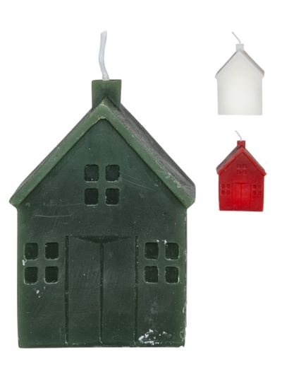 Candela Natalizia A Forma Di Casetta 6X8Cm - Assortito
