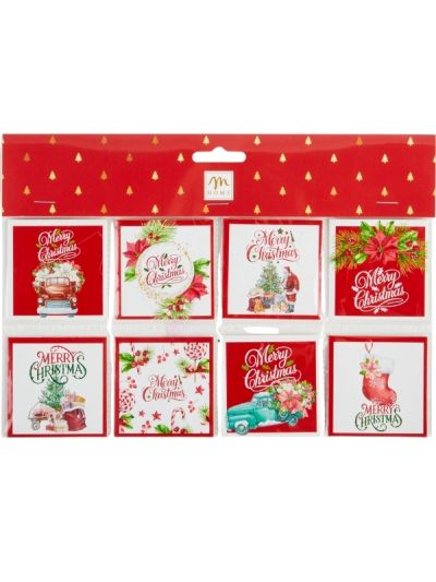 Weihnachtskarten 8 Stück 6X6Cm - Sortiert