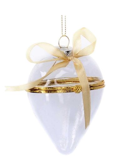 Weihnachtskugel Aus Glas Tropfenförmig, Aufklappbar 9Cm