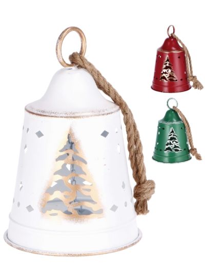 Decorazione Natalizia Campana In Metallo Da Appendere 18X28Cm - Assortito