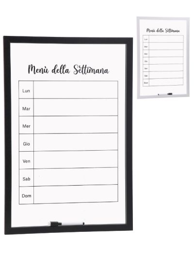 Lavagna Da Cucina In Vetro Con Penna 40X60Cm - Assortito