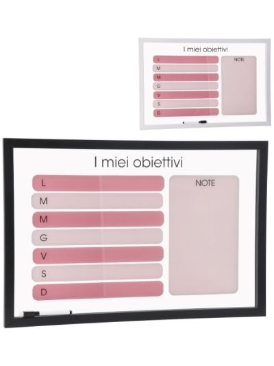 Lavagna Da Cucina In Vetro Con Penna 40X60Cm - Assortito