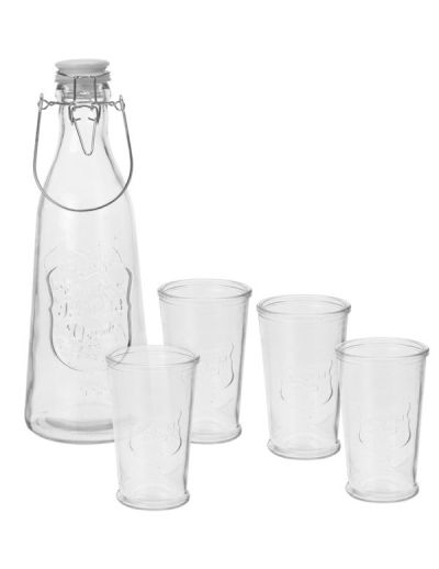 Aperitif-Set Glasflasche Mit 4 Gläsern 1L 
