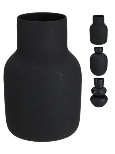 Vase Décoratif Métal Noir 17Cm - Assortis