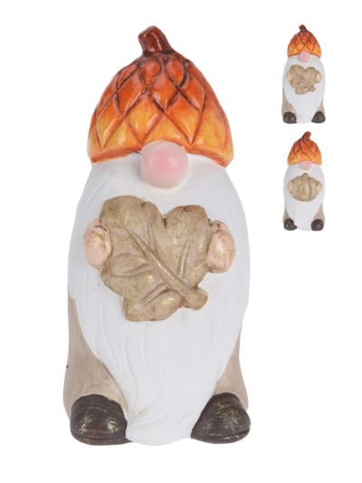 Deco Autunnale Gnomo In Terracotta 5X10Cm - Assortito
