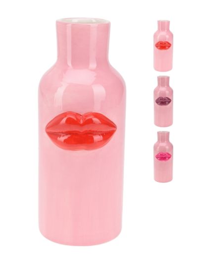 Vase Décoratif Kiss Céramique Colorée 25Cm - Assortis