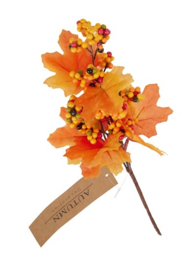 Deco Autunnale Ramo Con Foglie Finte 30Cm