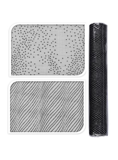 Weihnachts-Organzarolle Schwarz 30X500Cm - Sortiert