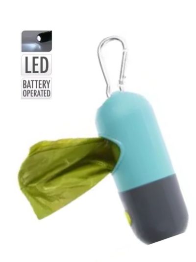 Accessoire Pour Animaux Porte-Sac Hygiénique Avec Lumière Led 8X15Cm