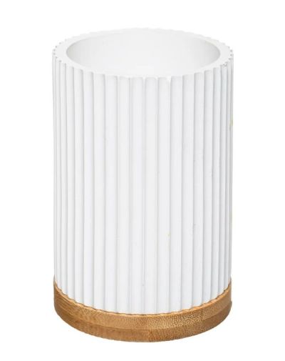 Gestreifter Zahnbürstenhalter Für Das Badezimmer Weiß 11X7.1Cm