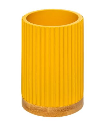 Gestreifter Zahnbürstenhalter Für Das Badezimmer Senfgelb 11X7.1Cm