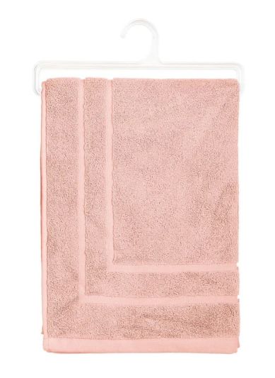 Tapis De Bain Rectangulaire En Coton Rosa 50X70Cm