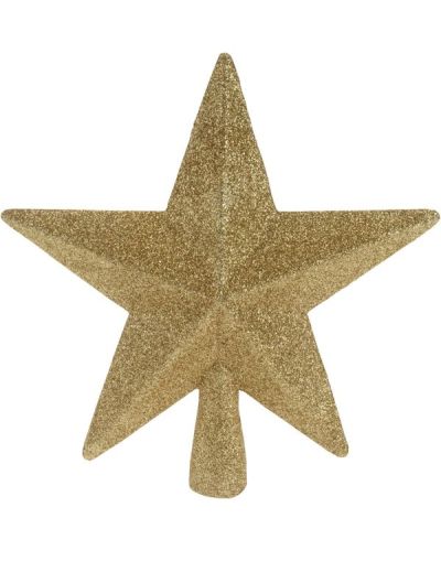 Christbaumkrone Gold-Glitzer-Stern 19Cm 