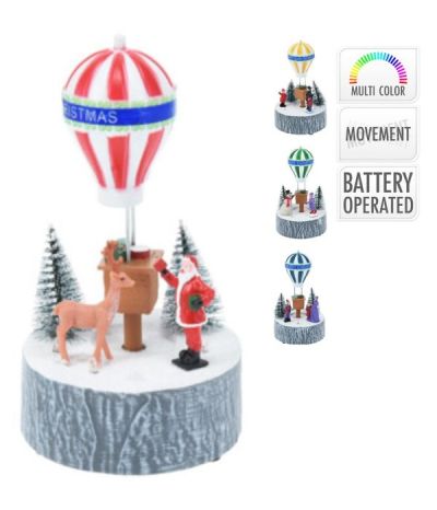 Villaggio Natalizio Con Luci Led E Movimento 17Cm