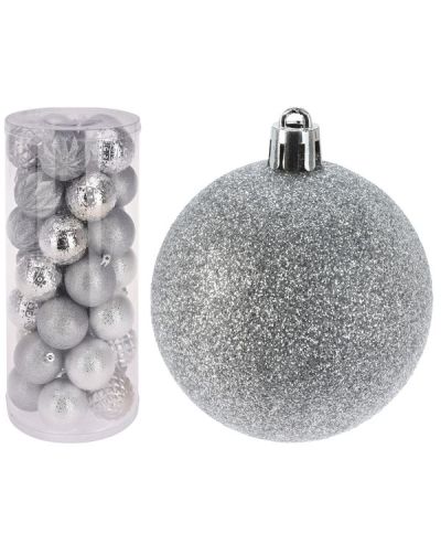 Weihnachtskugeln Aus Plastik Silber 35 Stücke 6Cm - Sortiert