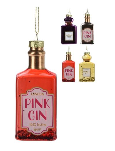 Glas-Weihnachts-Anhänger Flasche 9Cm - Sortiert