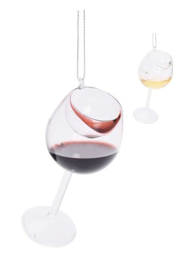 Weihnachts-Anhänger Glas Weinkelch 10Cm - Sortiert