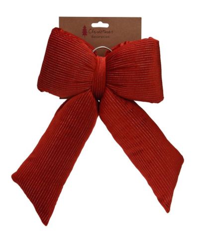 Fiocco Natalizio In Tessuto Rosso 20X30Cm