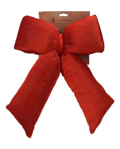 Fiocco Natalizio In Tessuto Rosso 30X40Cm