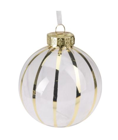 Weihnachtskugeln Aus Glas Rot Gestreift 8Cm 