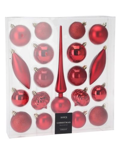 Weihnachtsbaumschmuck-Set Rot 19 Stücke 