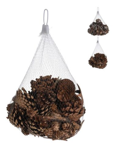 Kreativer Kraft-Weihnachtsartikel Tasche Mit Tannenzapfen - Sortiert