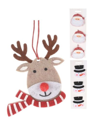 Weihnachtsanhänger 3 Stück 7X8Cm - Sortiert